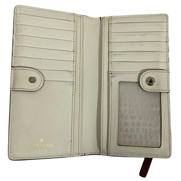 Kate Spade Cameron Street Stacy Bifold Raspberry Red Bifold Wallet Snap Closure - Picture 4 of 10